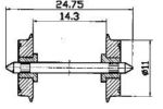 Radsatz 2fachisol. 11mm    1