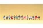 Sitzende Reisende. 14 Figuren