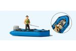 Angler im Schlauchboot