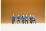 Sitzende Feuerwehrmnner