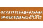 Im Biergarten. 46 unbemalte Figuren