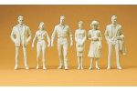 Passanten. 6 unbemalte Figure