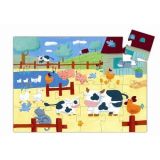 Formenpuzzle: Kühe auf dem Bauernhof