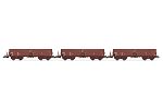 DR, 3tlg., 4achs. Selbstentladewagen Fal-zz, in brauner Lackierung, Ep. IV