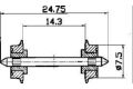 Radsatz 7,5mm isoliert     (F