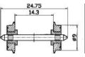 Radsatz 2fach isoliert 9mm 1