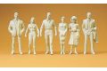 Passanten. 6 unbemalte Figure