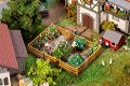 Ziergarten mit Blumen und Bs